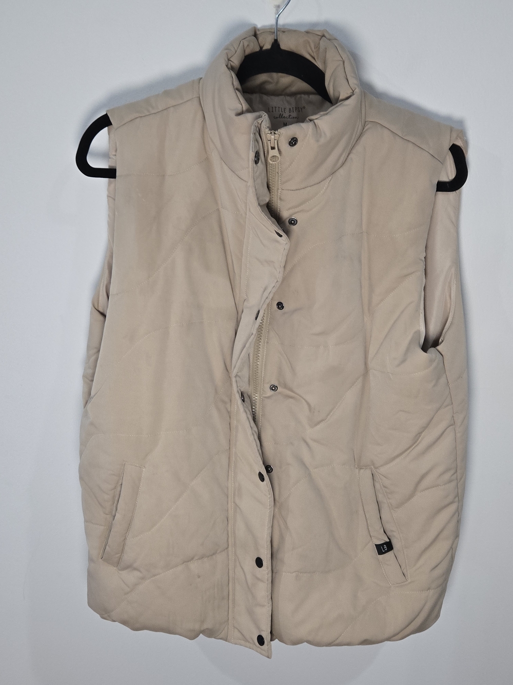Little Bipsy Sz Med Cream Lightweight Quilted Puffer Vest